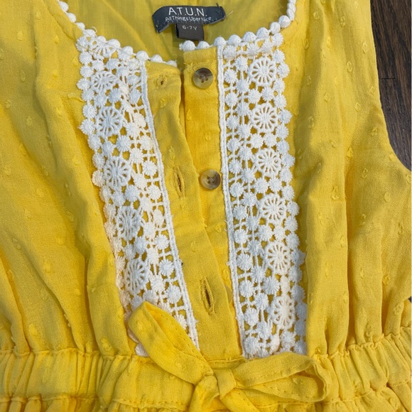 ATUN Yellow Embroidered Detail Dress, size 6-7 - Picture 2 of 3